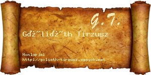 Góliáth Tirzusz névjegykártya